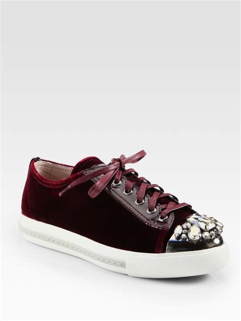 miu miu jewel velvet sneaker|Miu Miu Jewel.